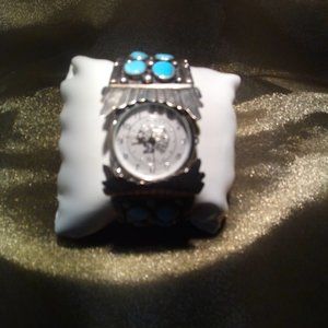 Francis L. Begay Sterling Silver Cuff Watch